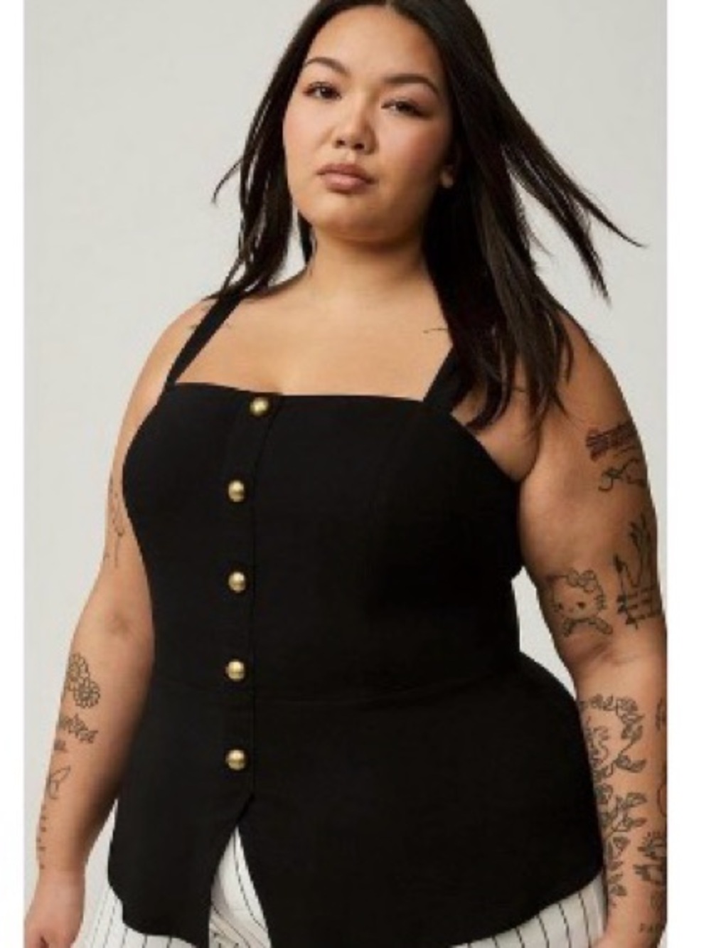 TORRID 3 PEPLUM BLACK TOP